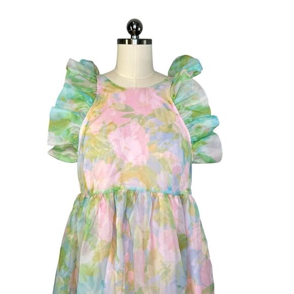 Selkie Maison Amory Ruffle Romance Ruffle Midi Dress| M - Picture 7 of 11